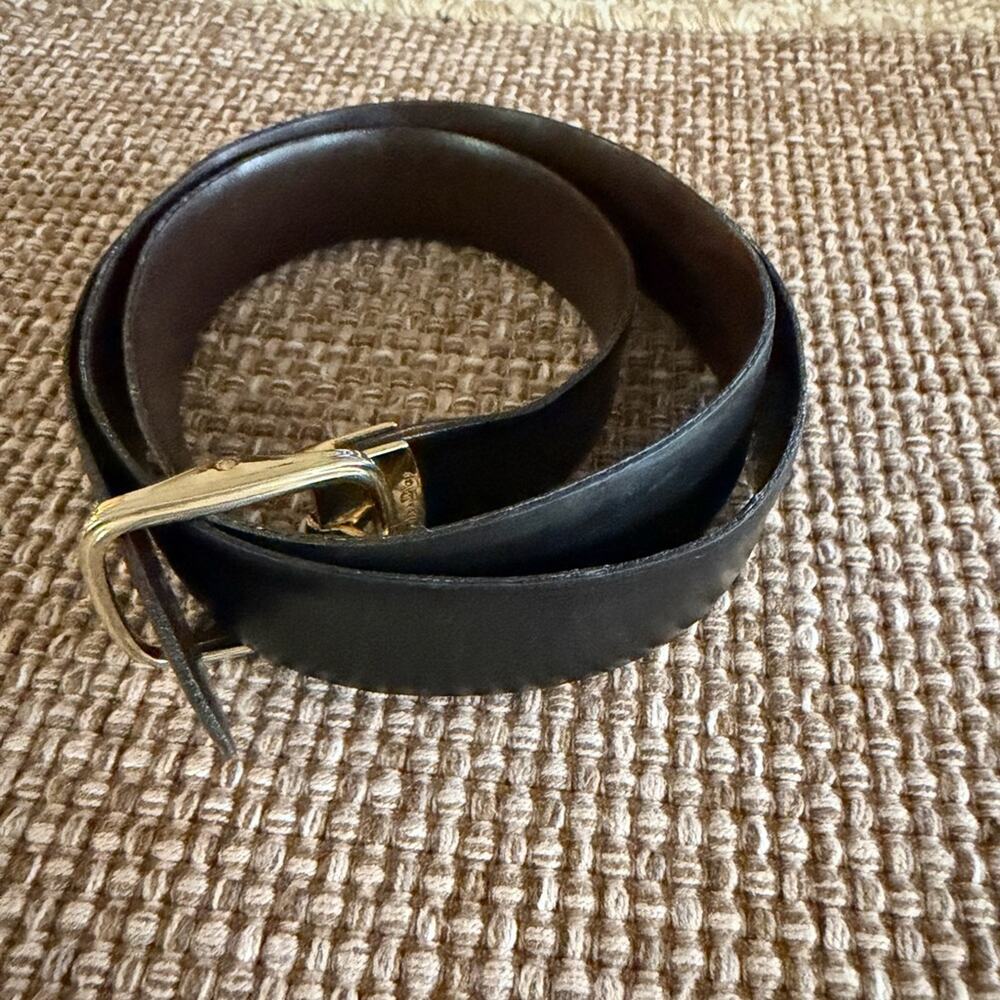 Christian Dior Black /Brown Belt with Gold Buckle - Picture 7 of 12